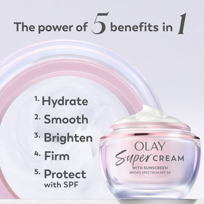 Olay Super Cream Face Moisturizer with Sunscreen SPF 30 1.7oz - Imperfect Box