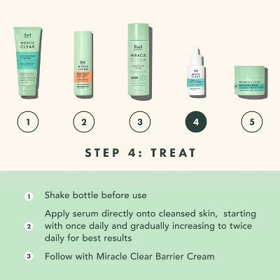 Rael Miracle Clear Complete Acne Treatment Face Serum 1oz - New