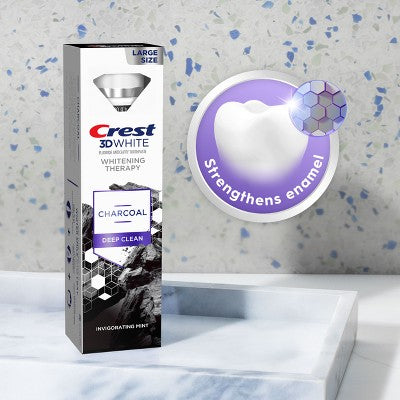 Crest 3D Whitening Therapy Charcoal Toothpaste 4.6oz/2pk - Imperfect Box