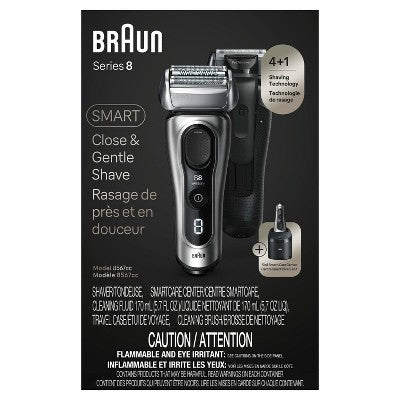 BRAUN SERIES 8-8567CC RECHARGEABLE WET & DRY SHAVER + SMARTCARE CENTER - Imperfect Box