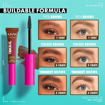 NYX Professional Makeup Thick It Stick It Brow Gel Mascara Black 0.23 fl oz - Imperfect Box