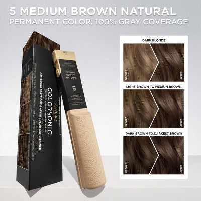 L'Oreal Paris Colorsonic Permanent Hair Color Cartridge Device Sold Separately Medium Brown Natural 5 - Missing Box