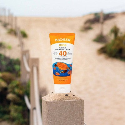Badger Mineral Kids Sunscreen Cream SPF 40 2.9 fl.oz - Imperfect Container