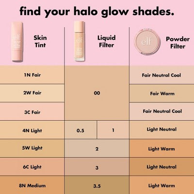 e.l.f. Halo Glow Liquid Filter Highlighter 1 Fair 1.06 fl oz - New