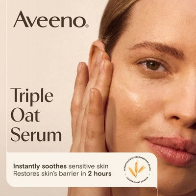 Aveeno Calm + Restore Triple Oat Hydrating Face Serum 1 fl oz - Imperfect Box
