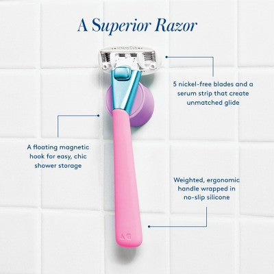 Athena Women's 5 Blade Reusable Razor Kit Pool Party - Imperfect Box
