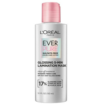 L'Oreal Paris EverPure Hair Gloss Glossing Lamination Mask 5.1 fl oz - Imperfect Container