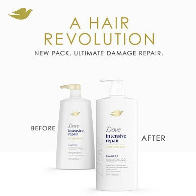 Dove Beauty Intensive Repair Hair Shampoo Pump with Glutamic Amino Serum & Bio-Protein Care 28 fl oz - Imperfect Container