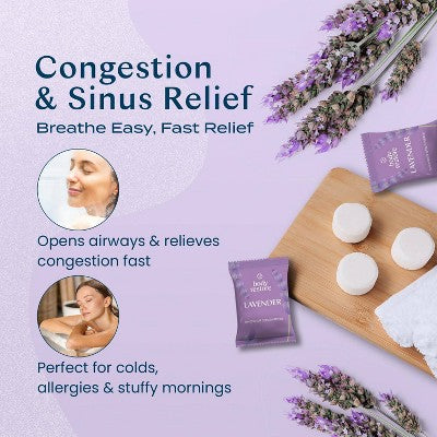 Body Restore Shower Steamers with 100% Natural Essential Oil Lavender 6ct - New