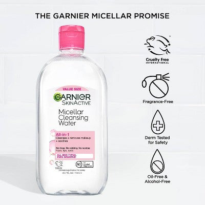 Garnier Micellar Water Hydrating Facial Cleanser & Makeup Remover Basic Cleansing 23.7 fl oz - New