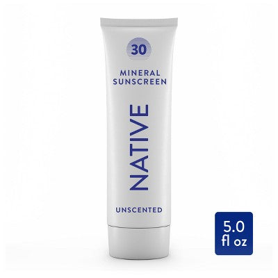 Native Mineral Sunscreen Unscented SPF 30 5 fl oz - New