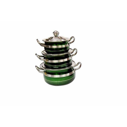 STAINLESS STEEL GREEN COLOR COOKWARE WITH LID