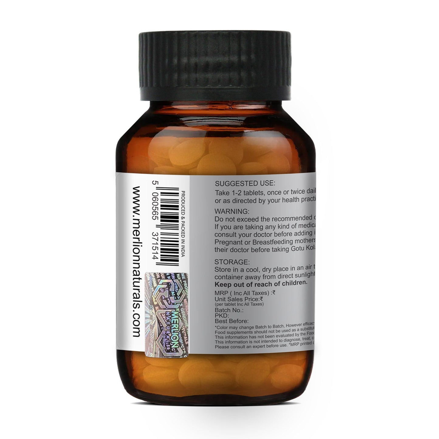 Merlion Naturals Gotukola 500mg Tablets