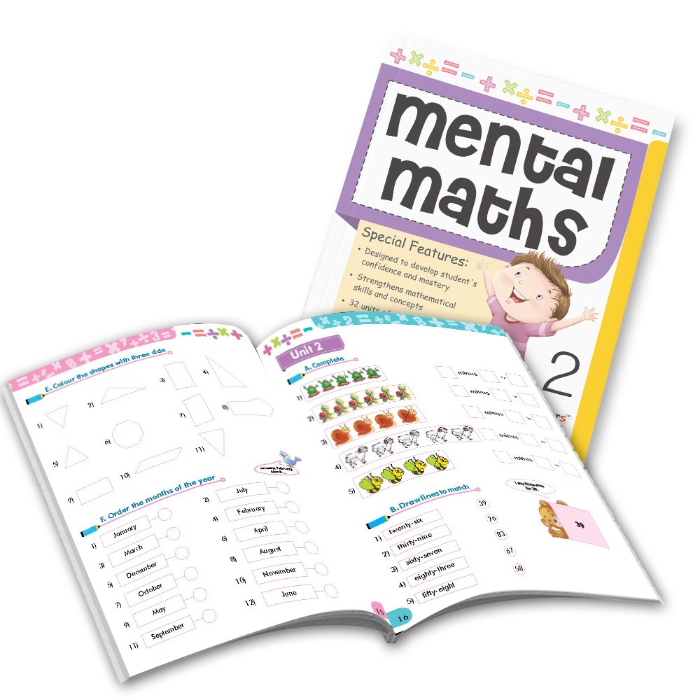 Grade 2 Comprehensive Learning with Mathematics Workbooks Set of 4 Ages 7-8 Years: Gear Up Math, Mental Math, Olympiad, and Challenging Word Problems