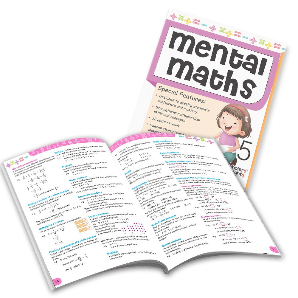 Grade 5 Comprehensive Learning with Mathematics Workbooks Set of 4 Ages 10-11 Years: Gear Up Math, Mental Math, Olympiad,Challenging Word Problems