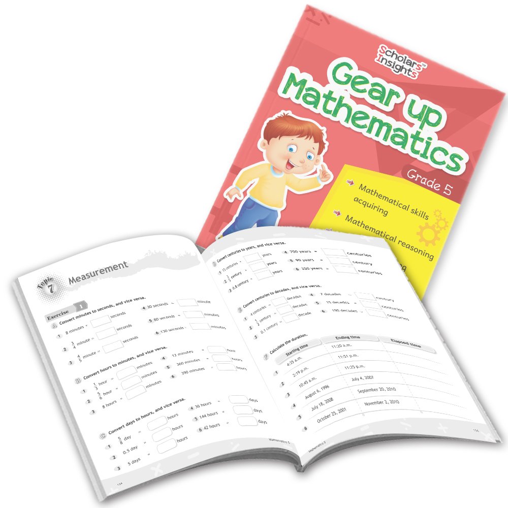 Grade 5 Comprehensive Learning with Mathematics Workbooks Set of 4 Ages 10-11 Years: Gear Up Math, Mental Math, Olympiad,Challenging Word Problems