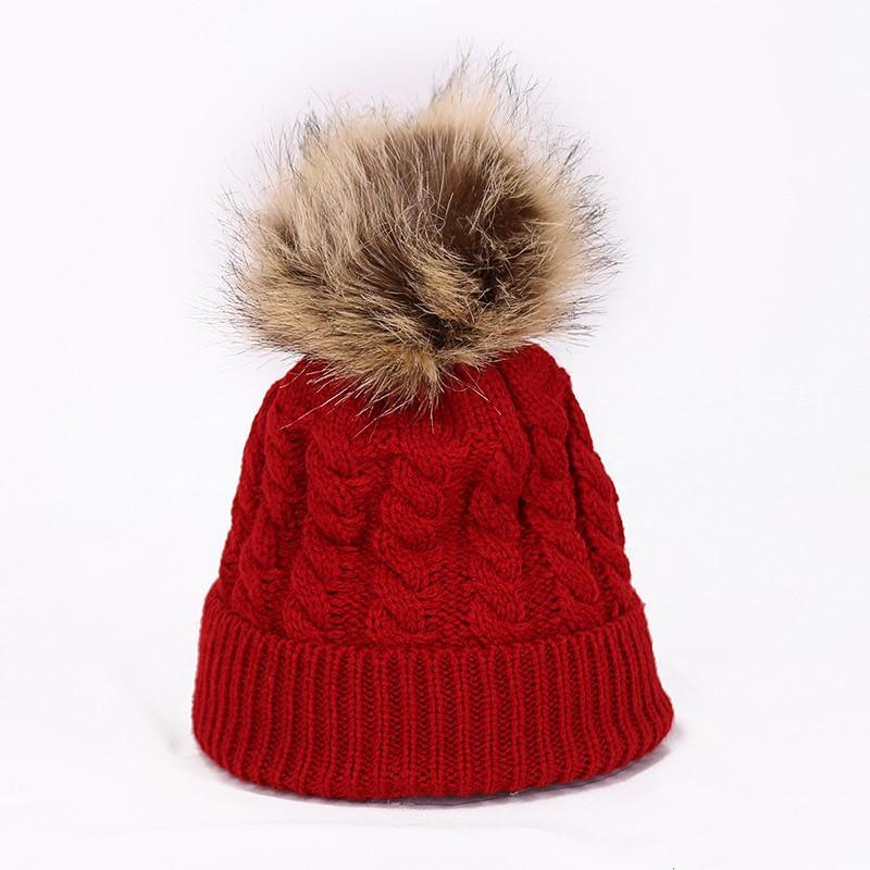 Winter Warm Baby Hat Fur Pompom
