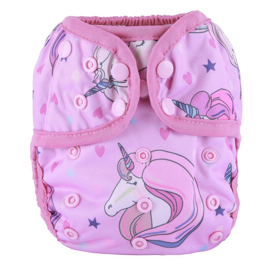 Baby Girl Pink One Size Cloth Diaper Cover Comfortable Nappy With Double Gusset Cartoon Designs Baby Boys Diapers