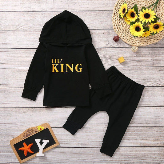 Baby Boy Letter Hoodie T-Shirt Tops and Camo Pants Outfits In Modern New Printed Style For Kids