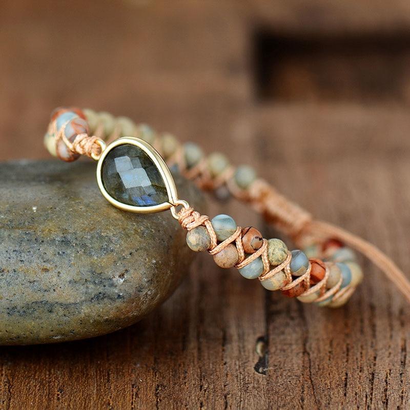 Handmade Luxury Wax  Elegant Bracelet With Stone In Modern Colorful Design For Woman and Ladies