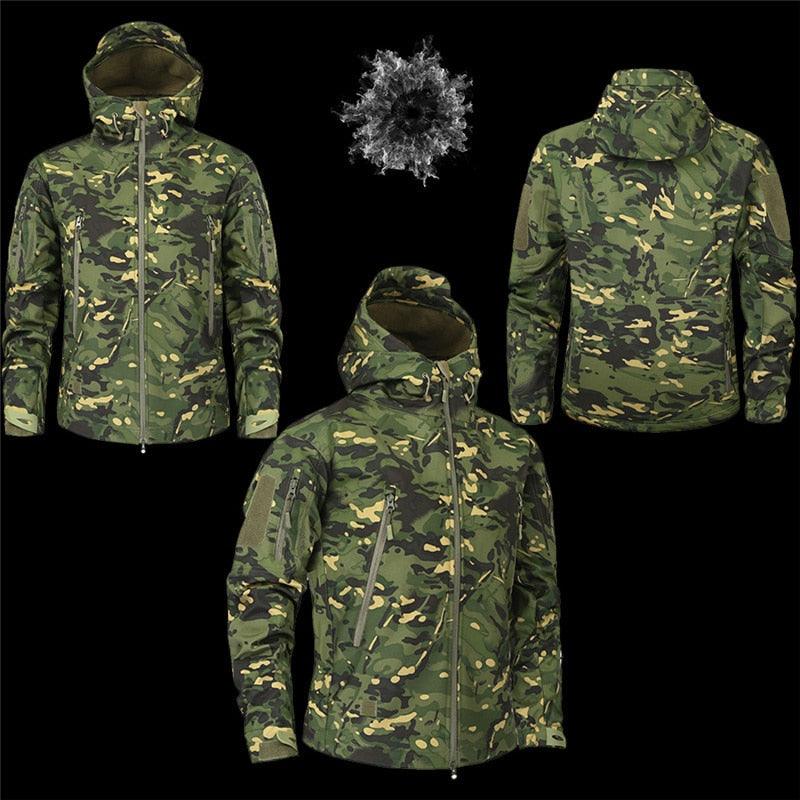 Tactical Water Resistant Jacket Waterproof Windbreaker Hooded