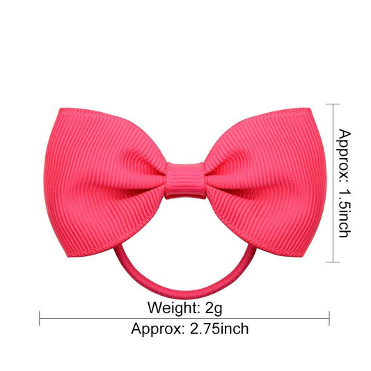 Luxury Handamde Small Baby Elastic Rubber band Head rope Mini Solid Ribbon Bow Tie For Girls Hair Accessories