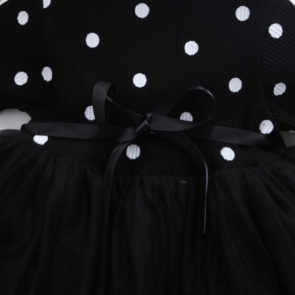 Princess Long sleeve Baby Girl Dress Newborn Infant Baby Girl Clothes WIth Bow And Dot Tutu Ball Gown Party Dresses Baby Kid Girl clothes In Elegant Style