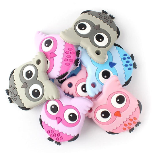 Owl Silicone Teethers Food Grade For Baby Teething Silicone Beads Teething Toddler Toys For Kids