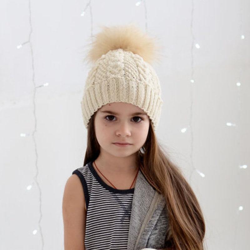 Winter Warm Baby Hat Fur Pompom