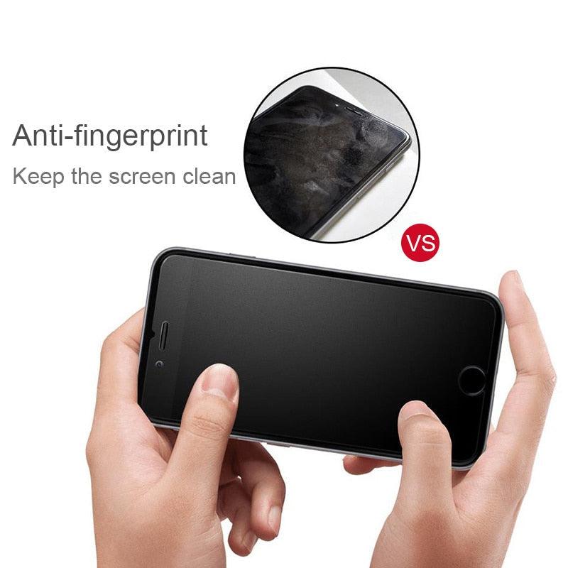 Frosted Matte Glass On iPhone 5 5s 5c SE X XS Max XR Tempered Glass 9H Hardness iPhone 6 6s 7 8 Plus Protective Glass Cover Case Tempered Glass Film Case-Friendly HD Clear Glass Protector for iPhone