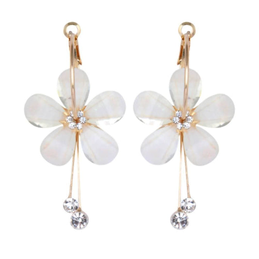 Trendoo Jewelry Gold-Polished Stylish Fancy Party Wear Beige Drops