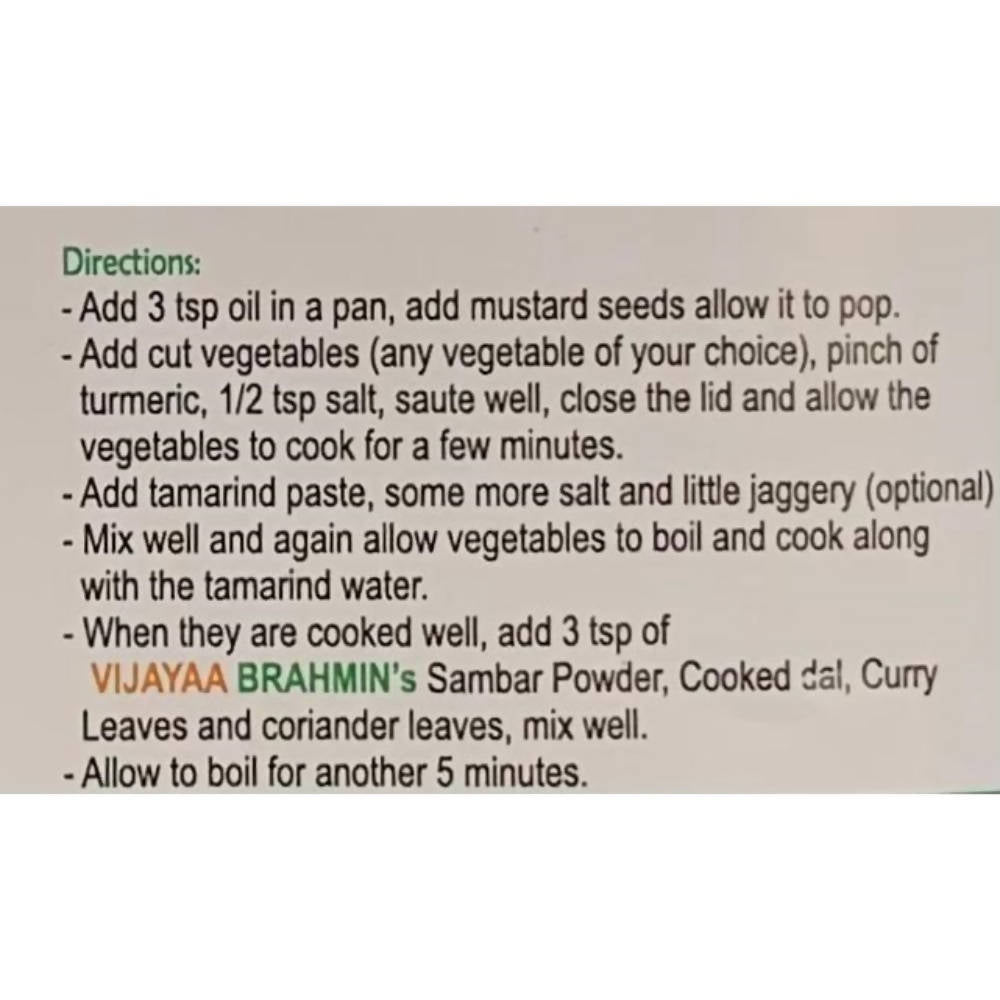 Vijayaa Brahmin's Sambar Powder