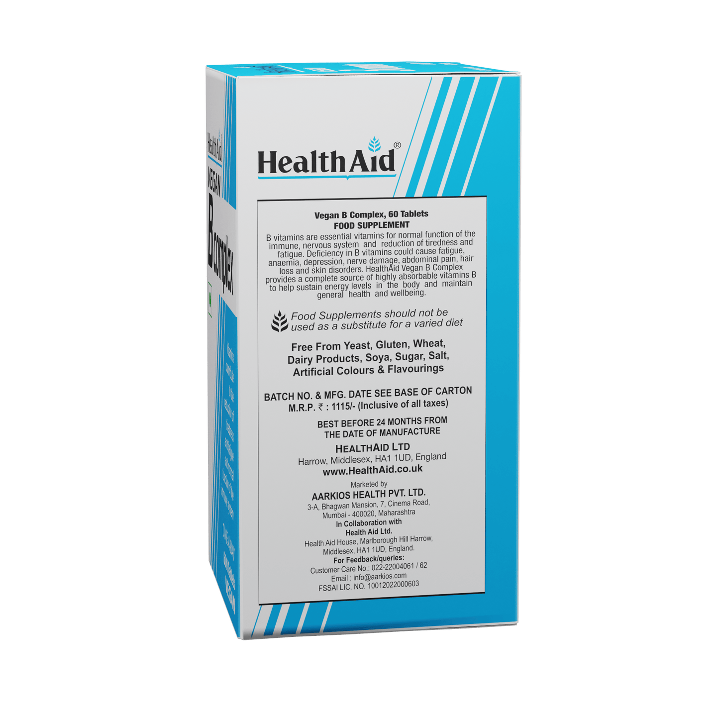 HealthAid Vegan B Complex Tablets