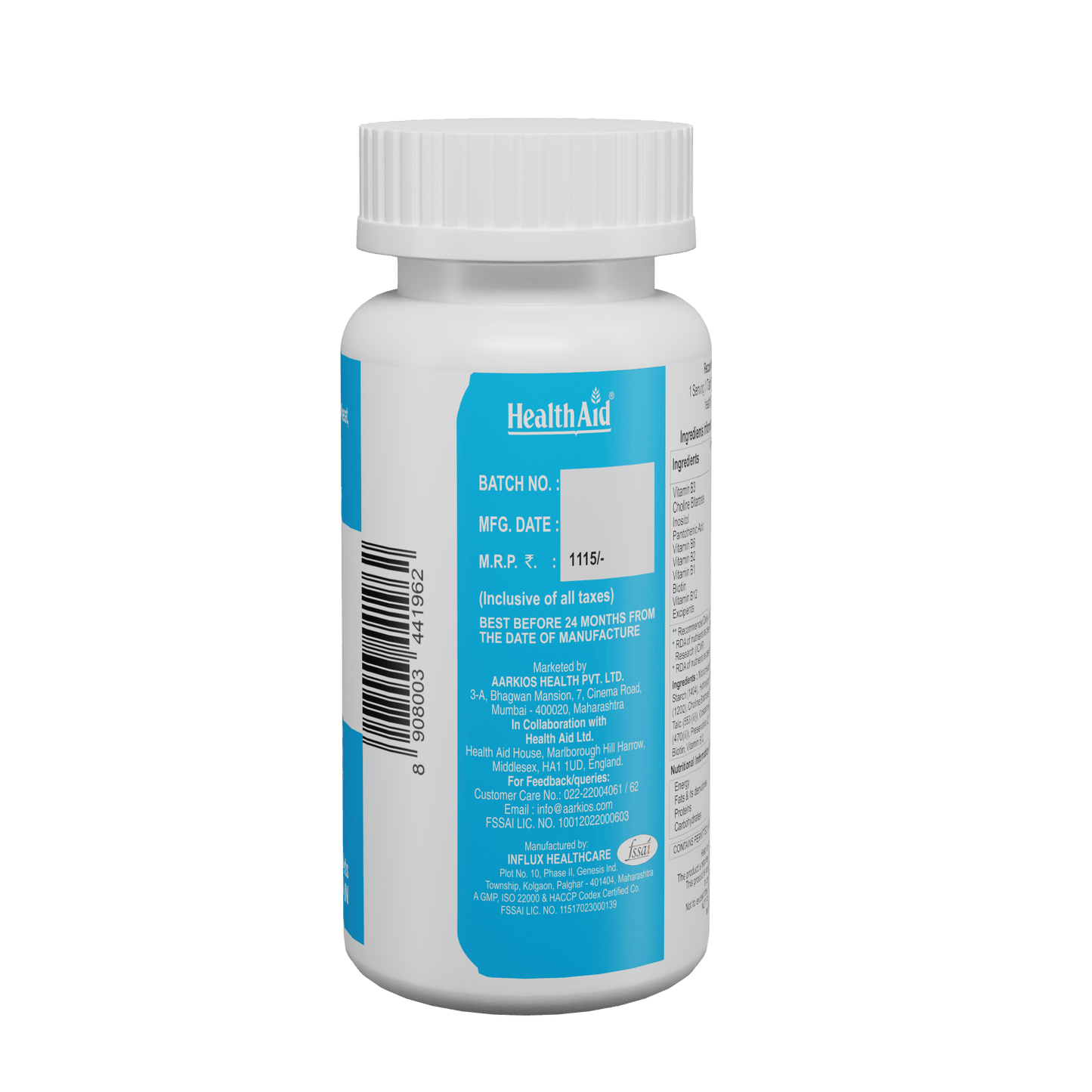 HealthAid Vegan B Complex Tablets