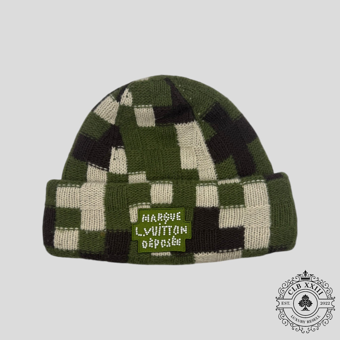 Louis Vuitton Green Damoflage Bonnet Beanie