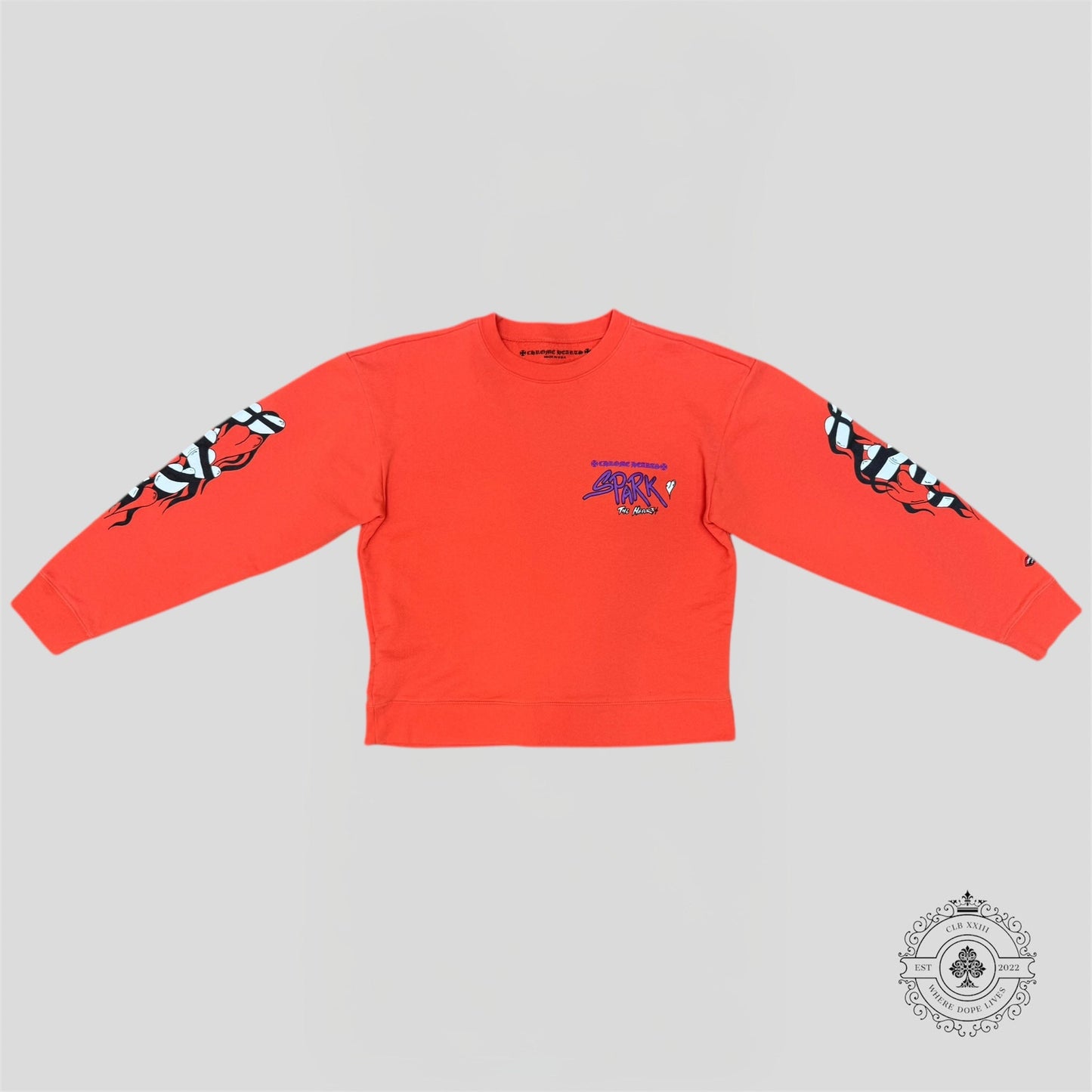 Chrome Hearts Matty Boy Sadistic Lipstick Crewneck in Red