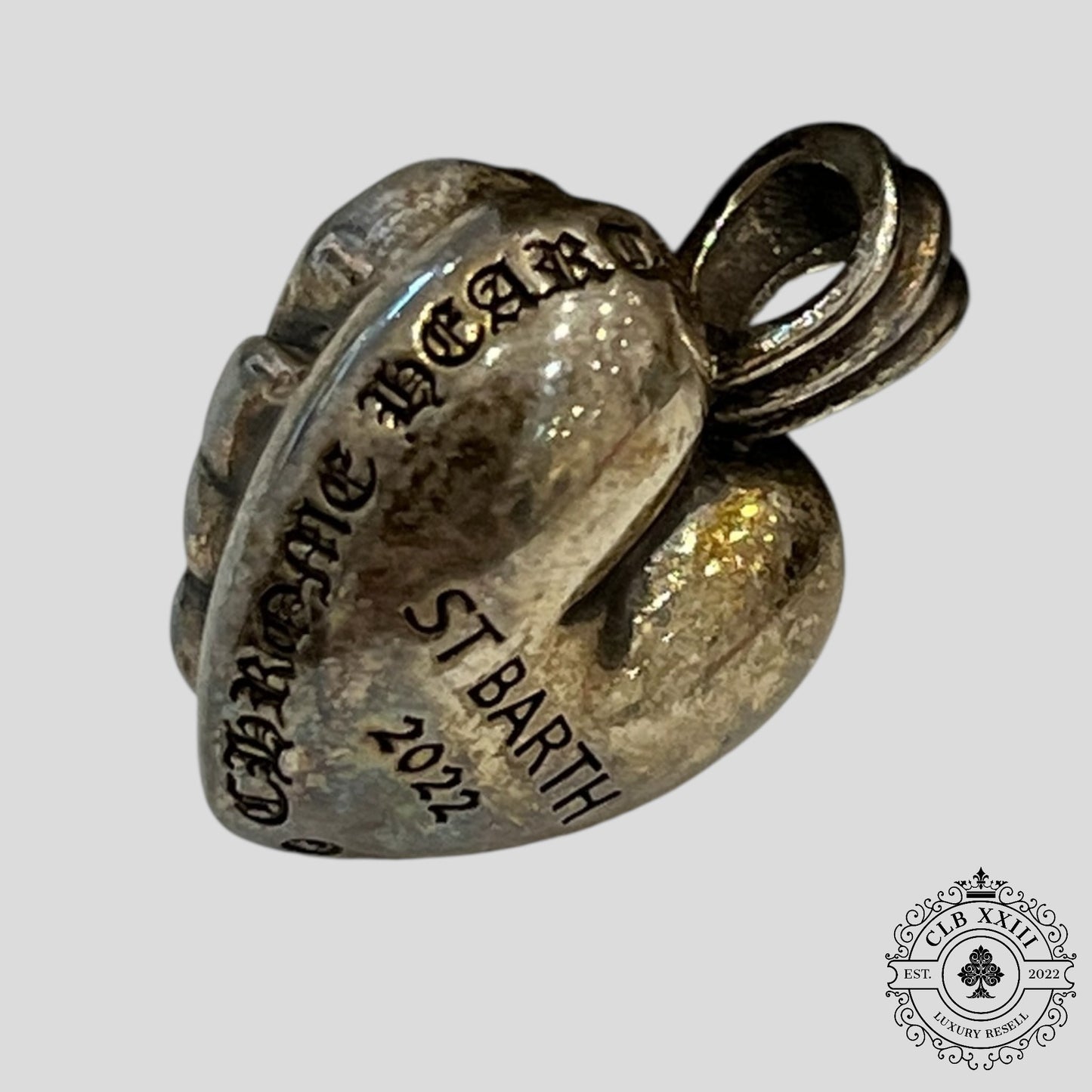 Chrome Hearts St Barth Vine Hearts Pendant in Silver