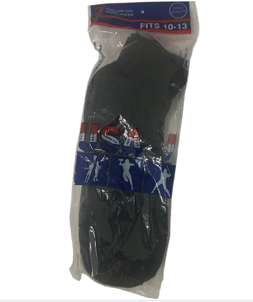 White USA ankle socks