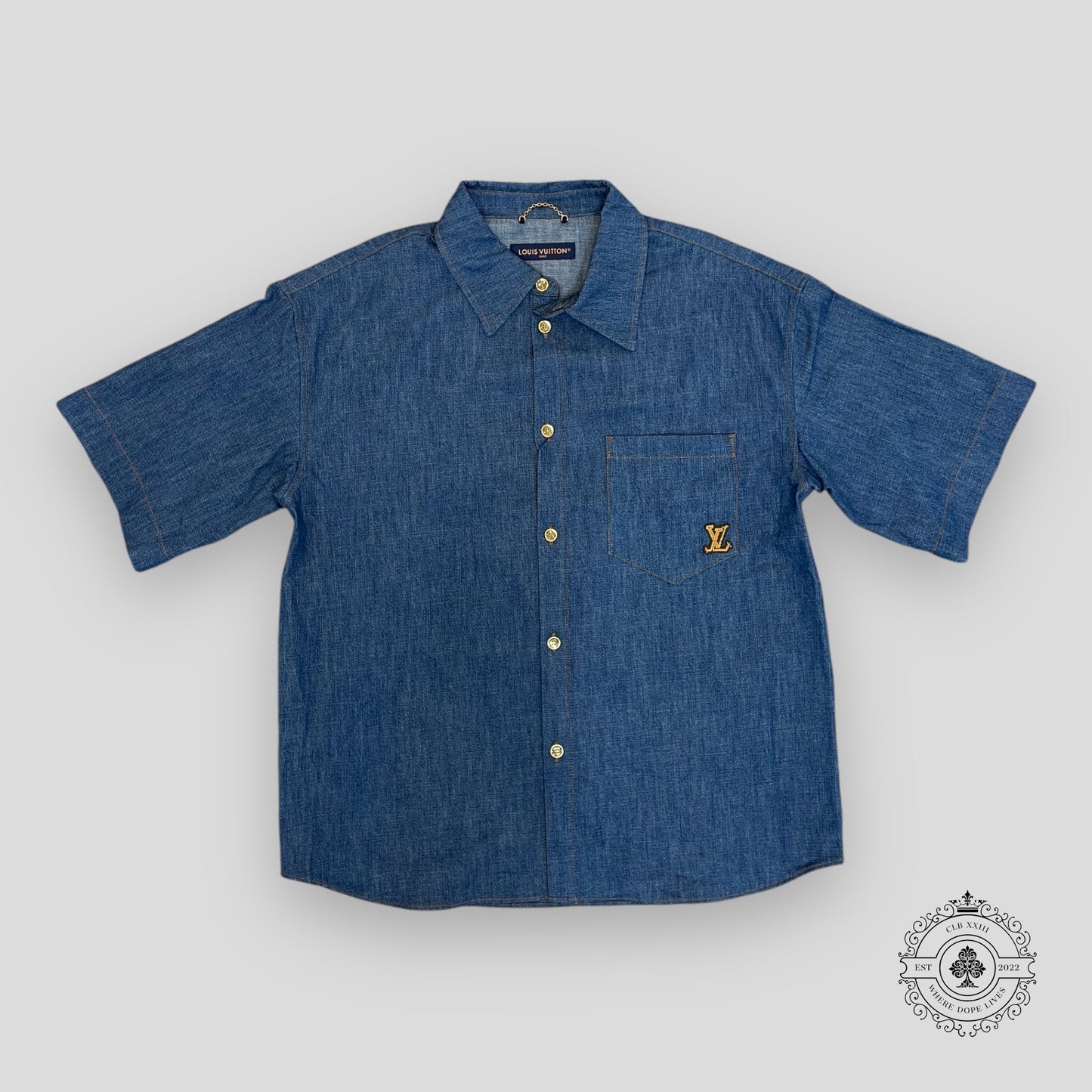 Louis Vuitton Western Embroidered Chambray Shirt