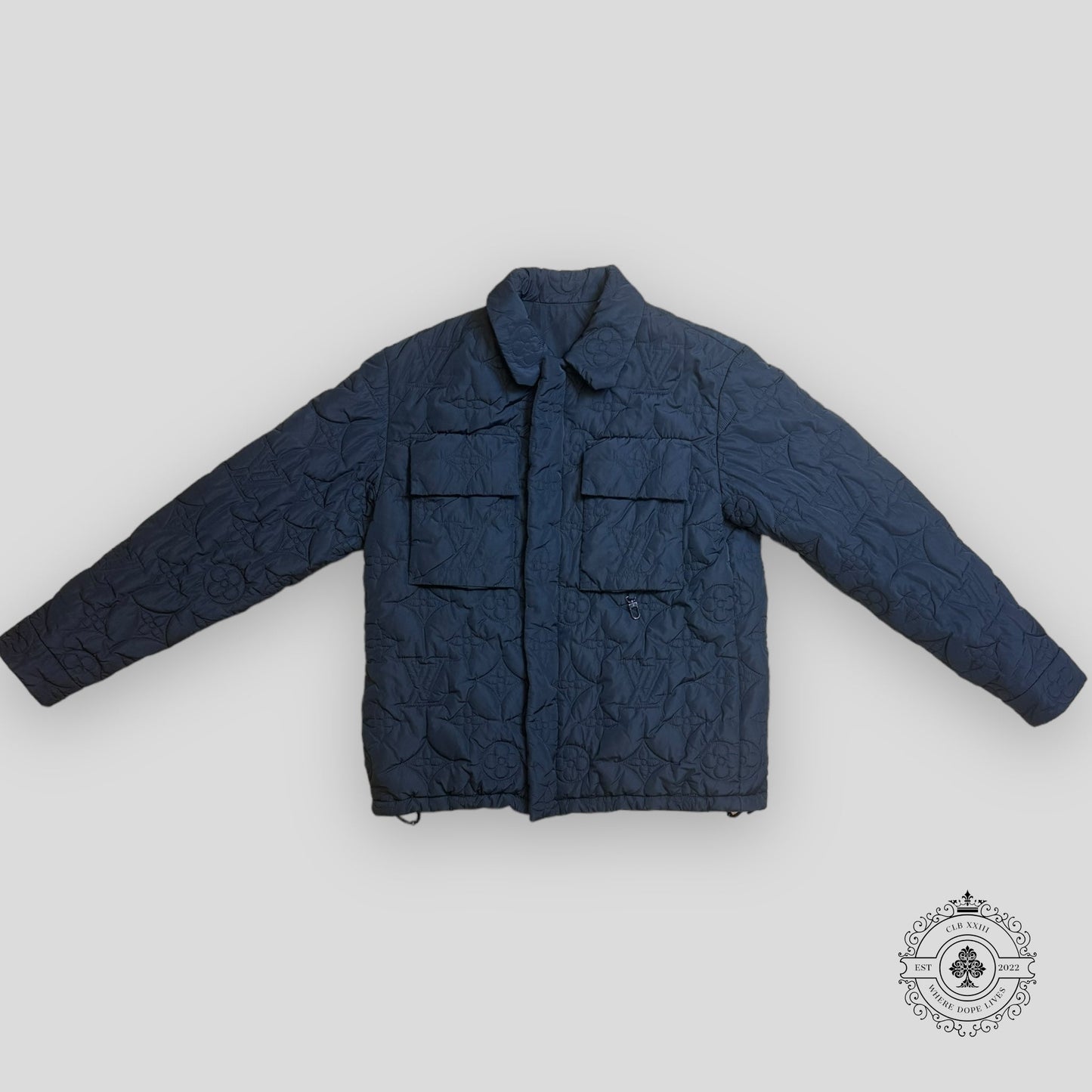Louis Vuitton Monogram Embossed Padded Jacket in Black