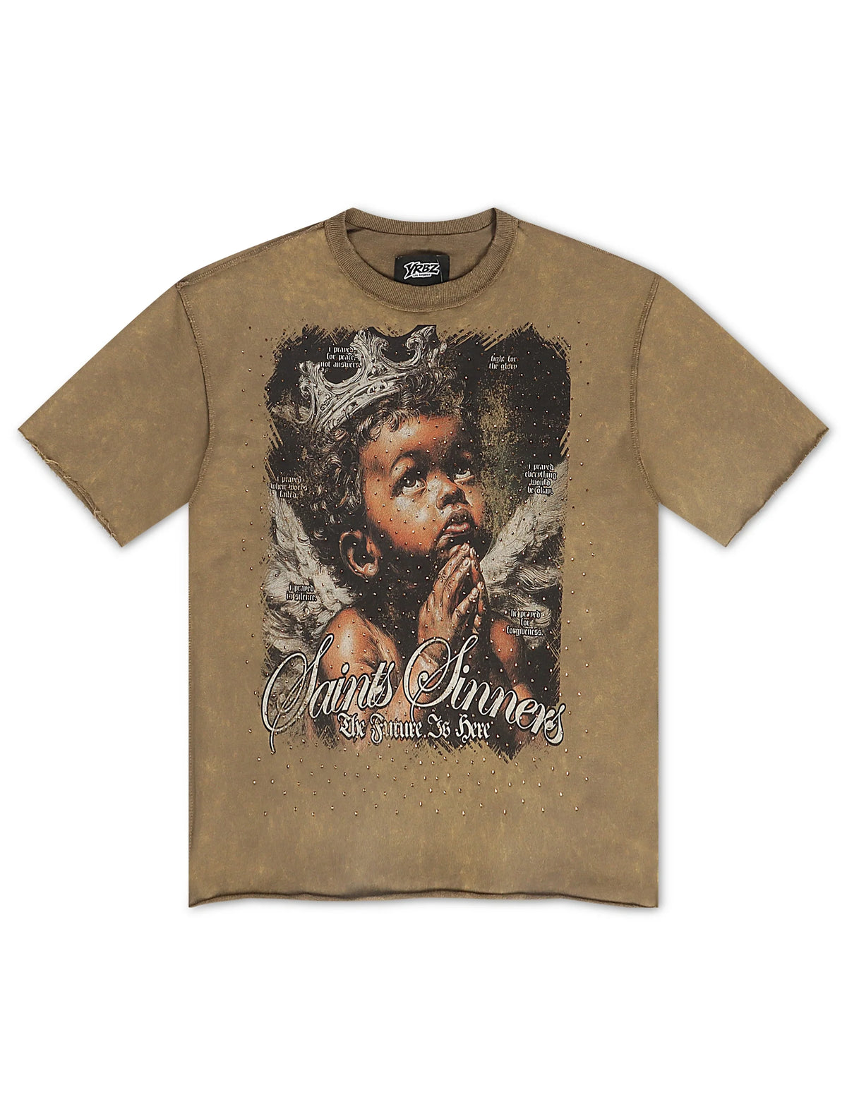 YRBZ Saints & Sinners Cropped Tee - Olive