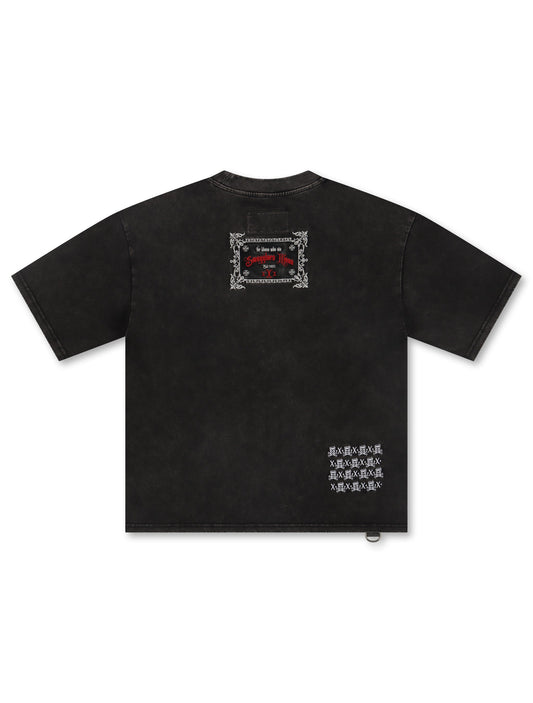 Smugglers Moon Chain Detail Knit Top - Black Acid