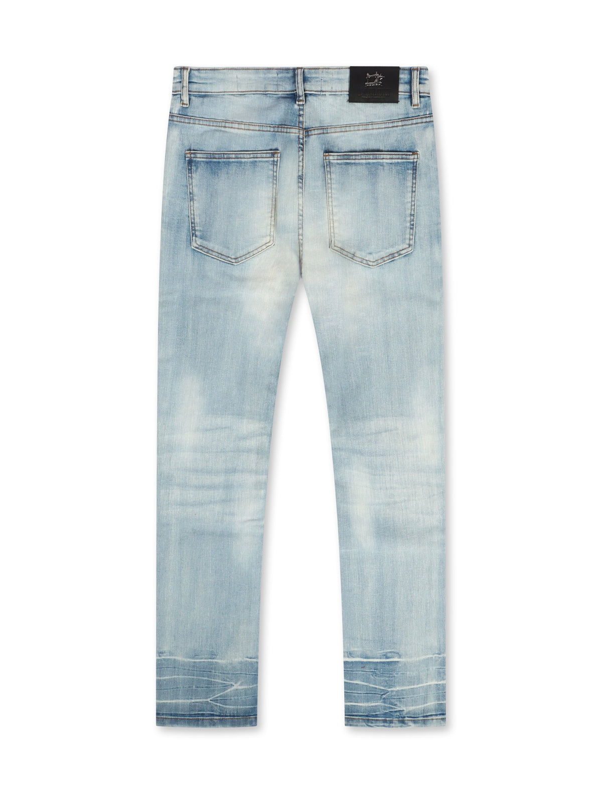 Damati Distressed Slim Fit Stretch Jeans - Ice Blue