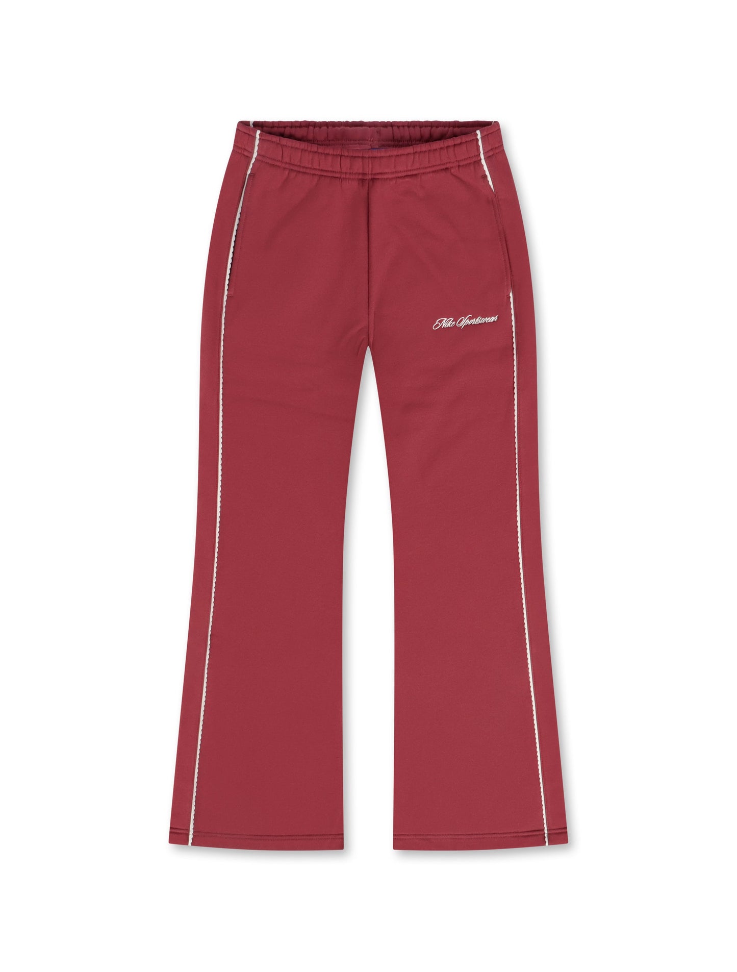 Nike Womens Studio Fleece Wide Leg Pants - Pink Smoke