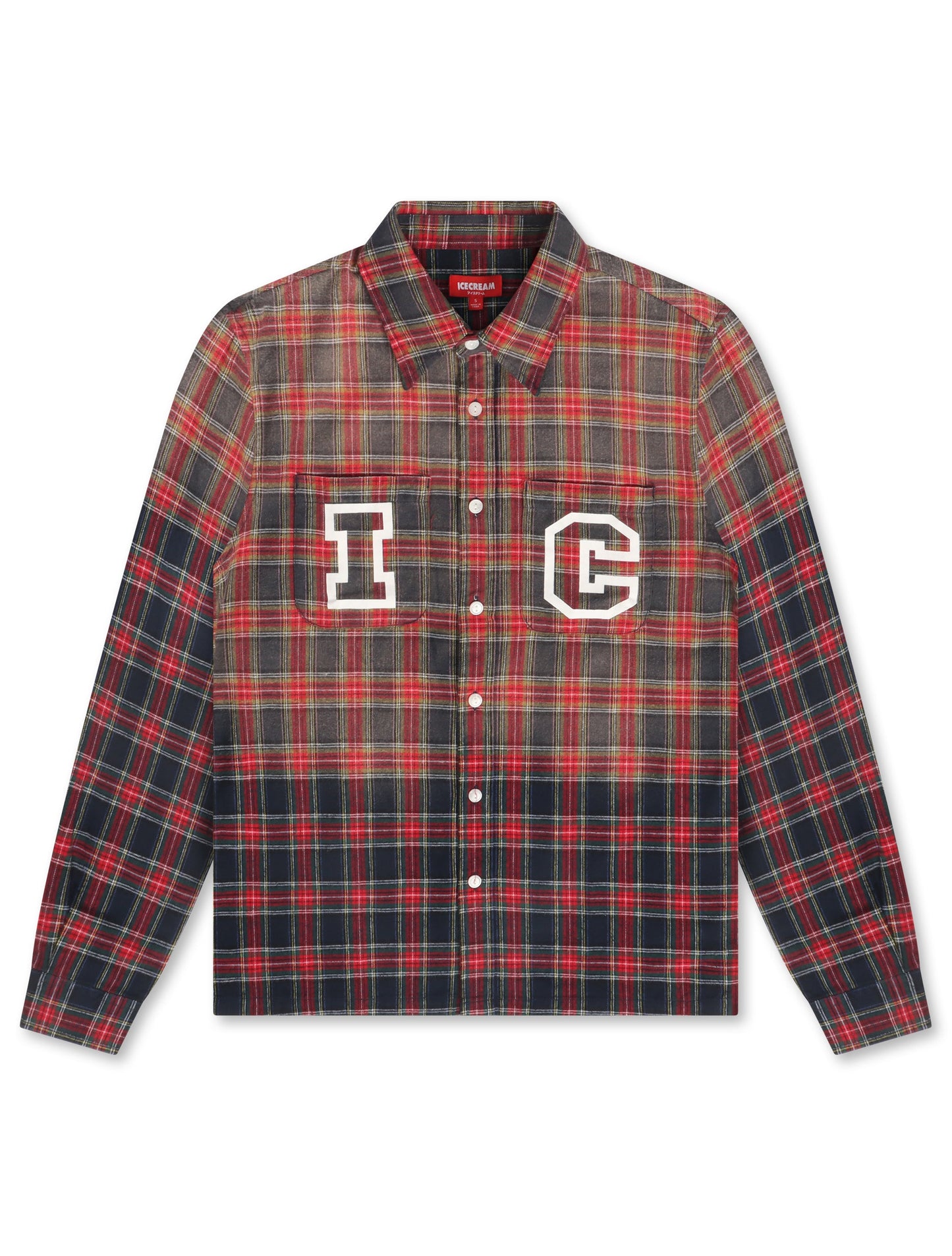 Icecream Grapefruit LS Woven - Plaid