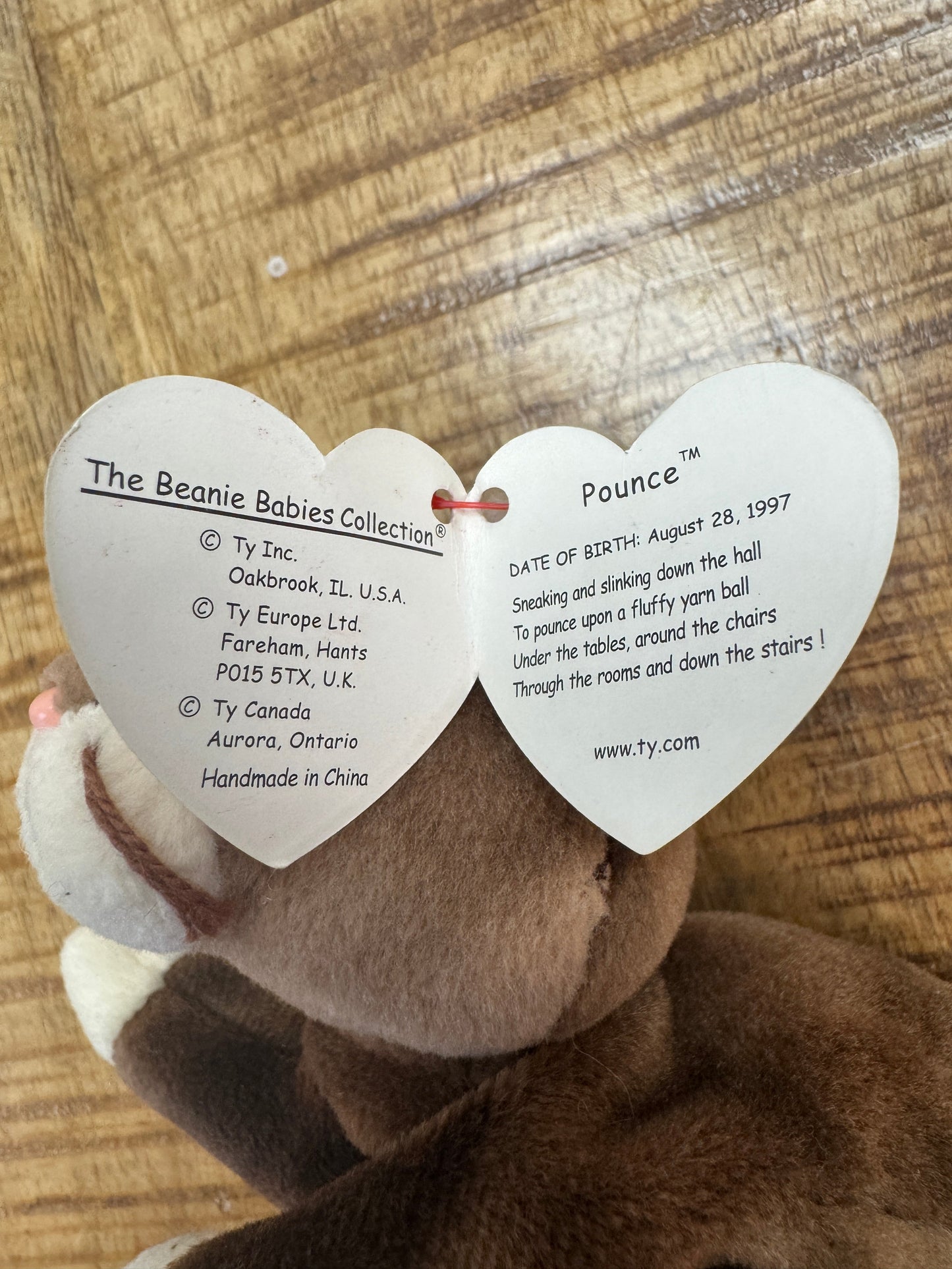 Ty Beanie Baby POUNCE the Cat 1997 with Tag Errors - RARE and RETIRED! 🔥 MINT!