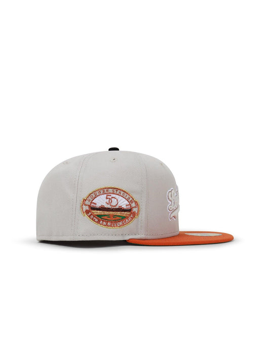 New Era 5950 Dodgers 50Th Anniversary Hat - Stone/Burnt Orange
