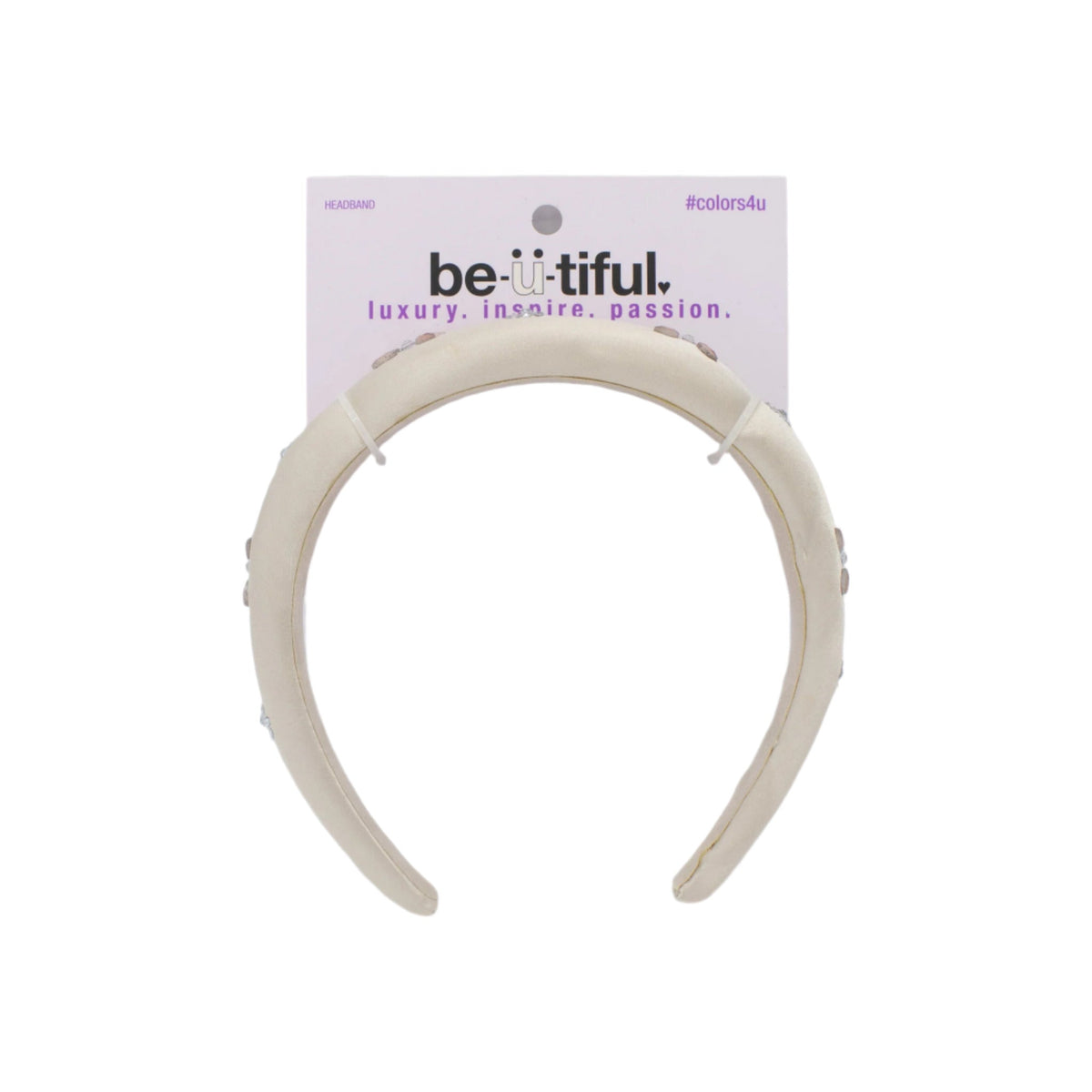 Scunci Gold Headband with Pink & Silver Jewels - New