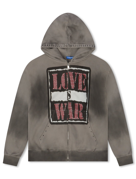 Sadboysaga Love is War Hoodie - Washed Black