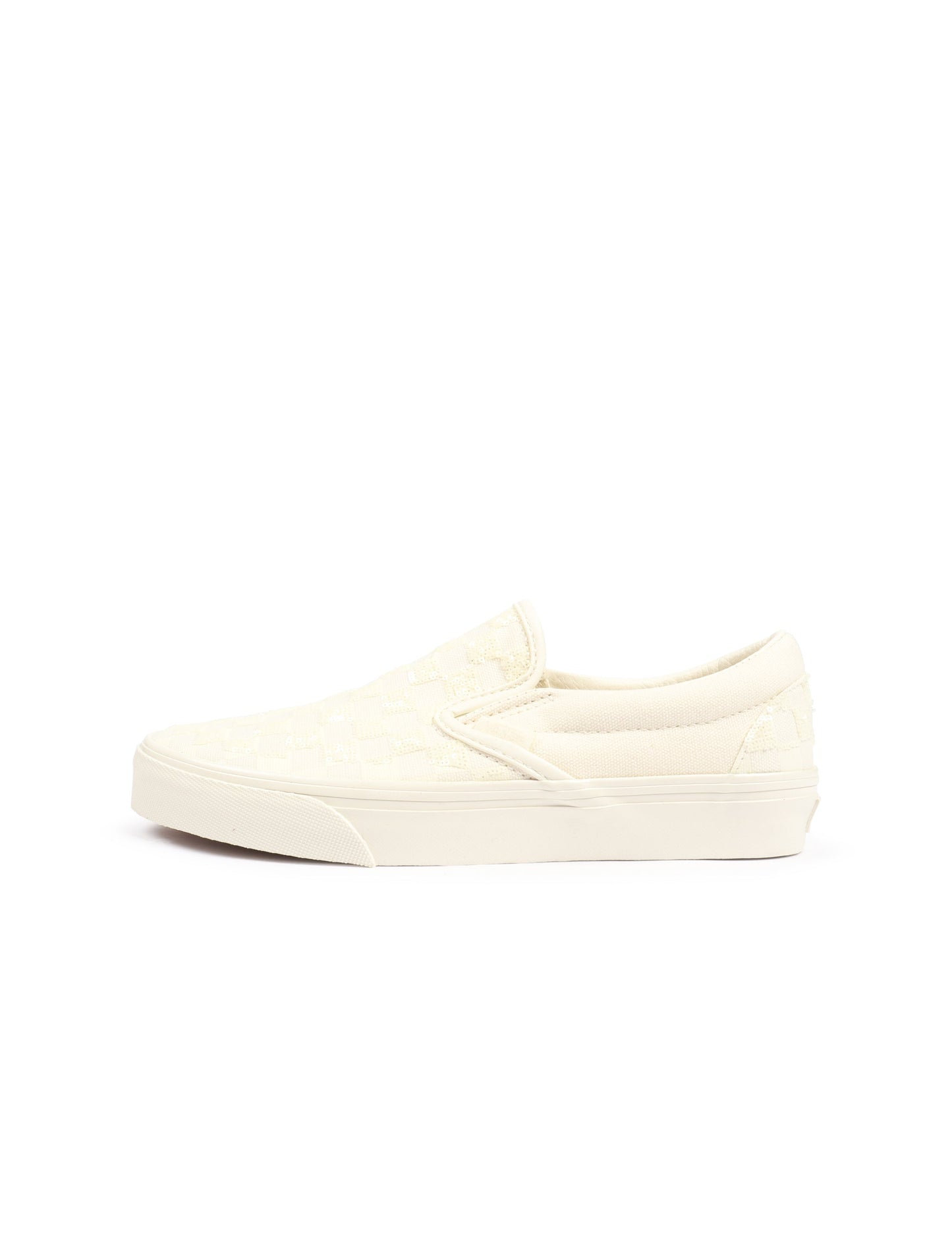 Vans Big Kids Classic Slip-On Beaded - White Checkerboard